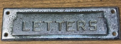 VINTAGE MAIL LETTERS DOOR Letter MAIL SLOT HINGED FLAP STEEL