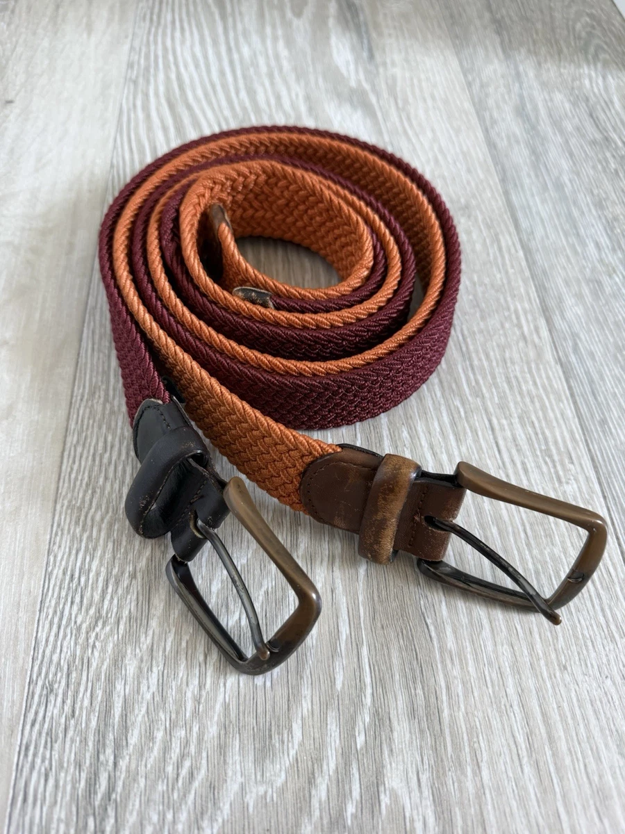 Perry Ellis Vintage Cognac Brown Braided Woven Worn in Leather Wide Belt S / M Perry Ellis Woven Leather Belt - Etsy main image 4
