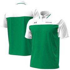 Men's Under Armour Green/White Notre Dame Fighting Irish Green Blocked Polo