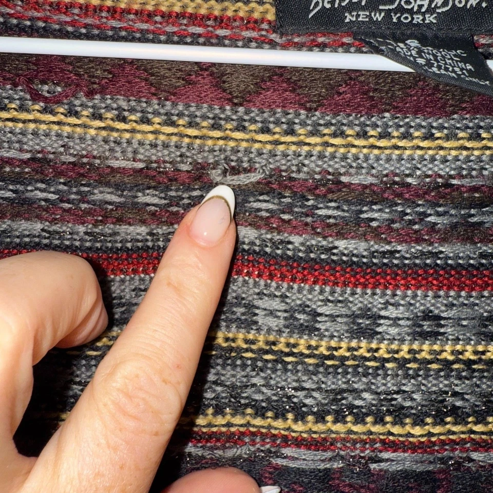 Vintage 90's Y2K Betsey Johnson Cropped Corset Beaded Sweater - Multi Stripe  - Image 4 of 4