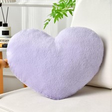 Heart Pillow Purple Throw Pillows Decorative Pillows for Bed Couch Cute Faux ...