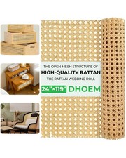 Natural Rattan Cane Webbing Roll 24"x119" - Open Mesh Woven Material for DIY Fur