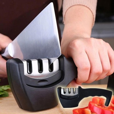 Küchenschärfer Messer Schärfen Beschädigte Klinge Schwarz