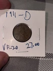 1911-d wheat pennie Vf