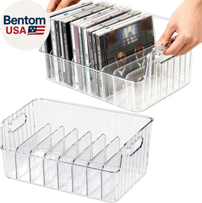 Clear CD Holder 2 Pack, Plastic CD Storage Box, CD Storage Racks, DVD Storag Org