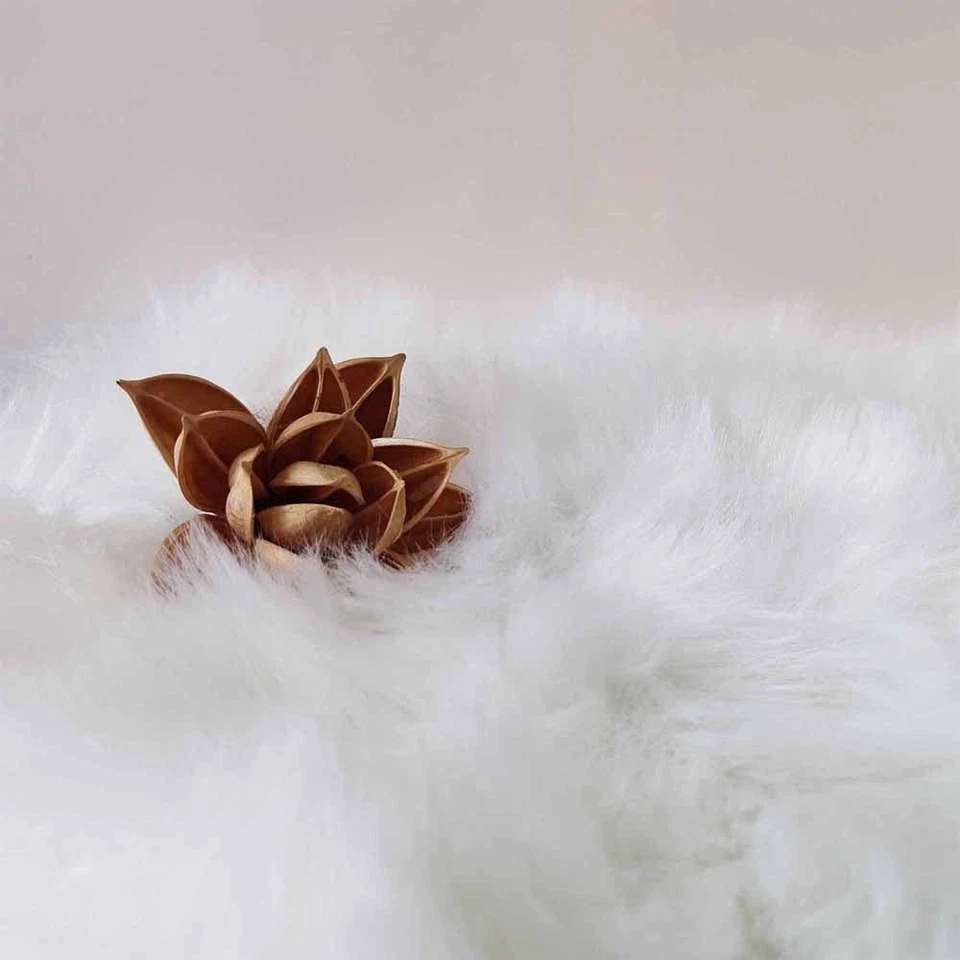 2 Fluffy Throw Pillow Cover Covered by White Long Hair for Couch Sofa Bed Dec... - Image 3 of 4