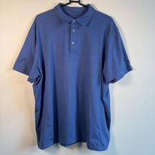 UNTUCKit Polo Shirt Mens XL Blue Clavidor Performance Stretch 3 Button