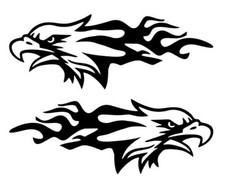 2x ADLER Flammen links/rechts  Autoaufkleber Sticker 18x7cm Motorrad Tuning LKW