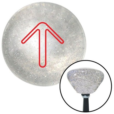 Red Pointing Arrow Up Clear Retro Metal Flake Shift Knob w/ M16x1.5 Insert Auto