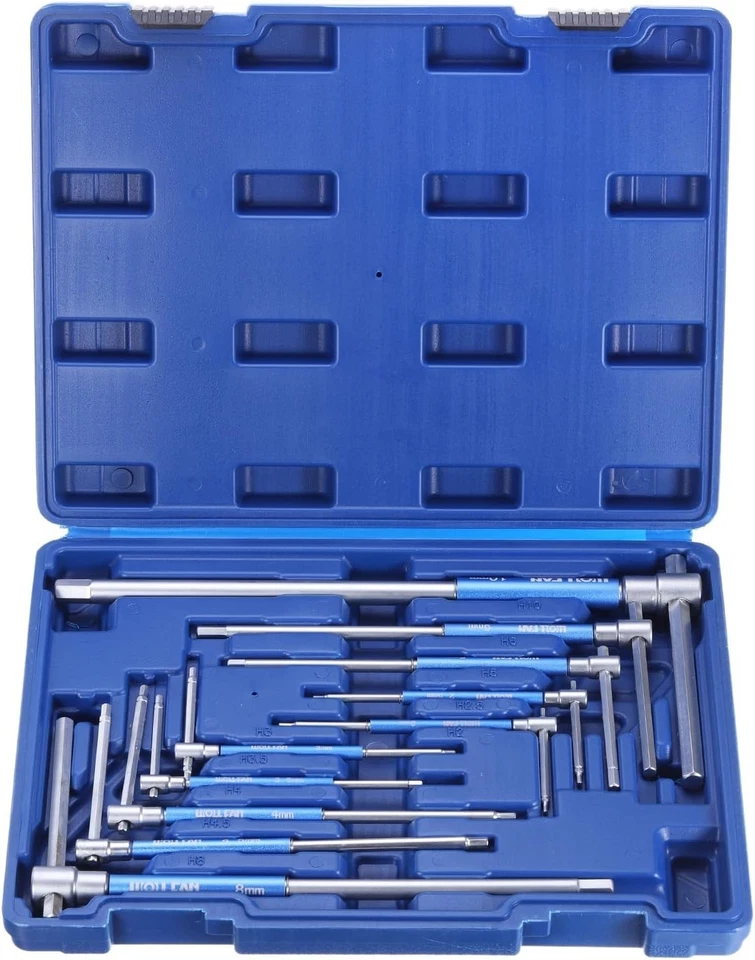 Set 10 chiavi esagono esagonali maschio a T brugola impugnatura girevole 2÷10mm - Immagine 2 di 4