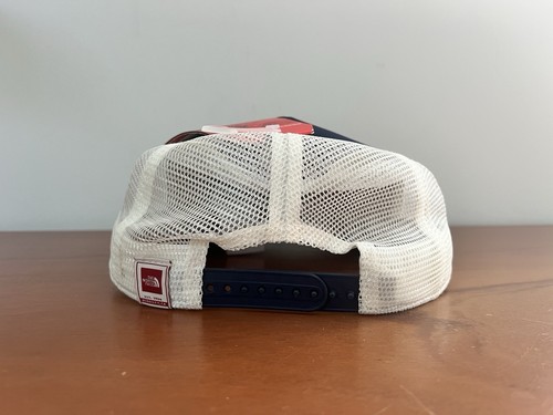 Nuovo berretto camionista The North Face Americana Lone Star blu maglia bianca taglia unica - Foto 6 di 8