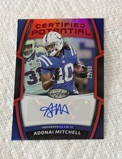 2025 Certified Football Adonai Mitchell Certified Potential Red Auto 25/99 Colts