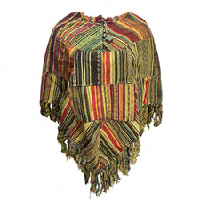 Handgewebter Ethno Poncho mit Kapuze – Boho Festival Hippie Style Produktbeschre