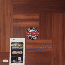 Tristen Newton Signed Floorboard w/ JSA COA UCONN B2B 2023-24 National Champions