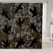 Duck Camo Shower Curtain 72"x72" Army Camouflage Bathroom Shower Liner for Te...