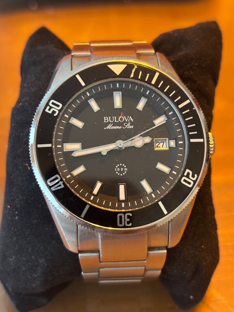 Bulova Marine Star 100M Dive Calendar Watch 98B203 | eBay