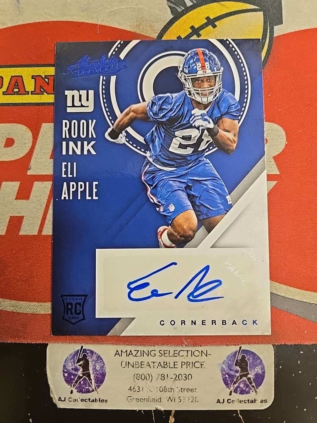 Eli Apple Panini Absolute Rook Ink #17 Base