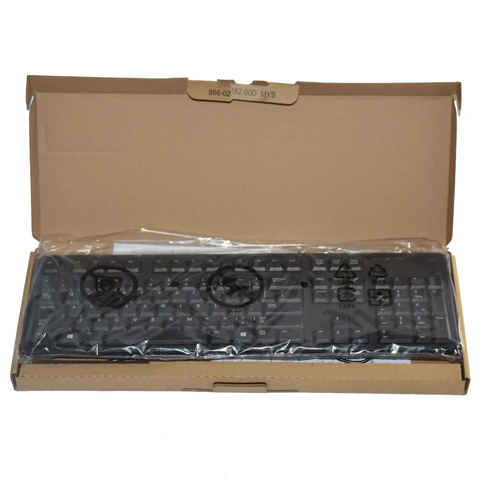 Dell KB212-B USB Wired 104-Key Quiet Ergonomic Keyboard Black C638N - Image 2 of 4