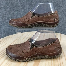 Spring Step L'Artiste Shoes Womens 37 Brown Libora Loafers Leather Floral Cutout
