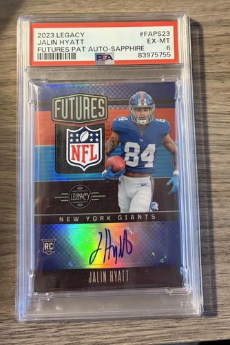 2023 Panini Legacy Jalin Hyatt Futures Patch Auto Sapphire /25 PSA 6
