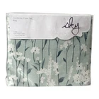 Sky Field Flowers 3 Piece KING Duvet Cover Set AQUA GREEN