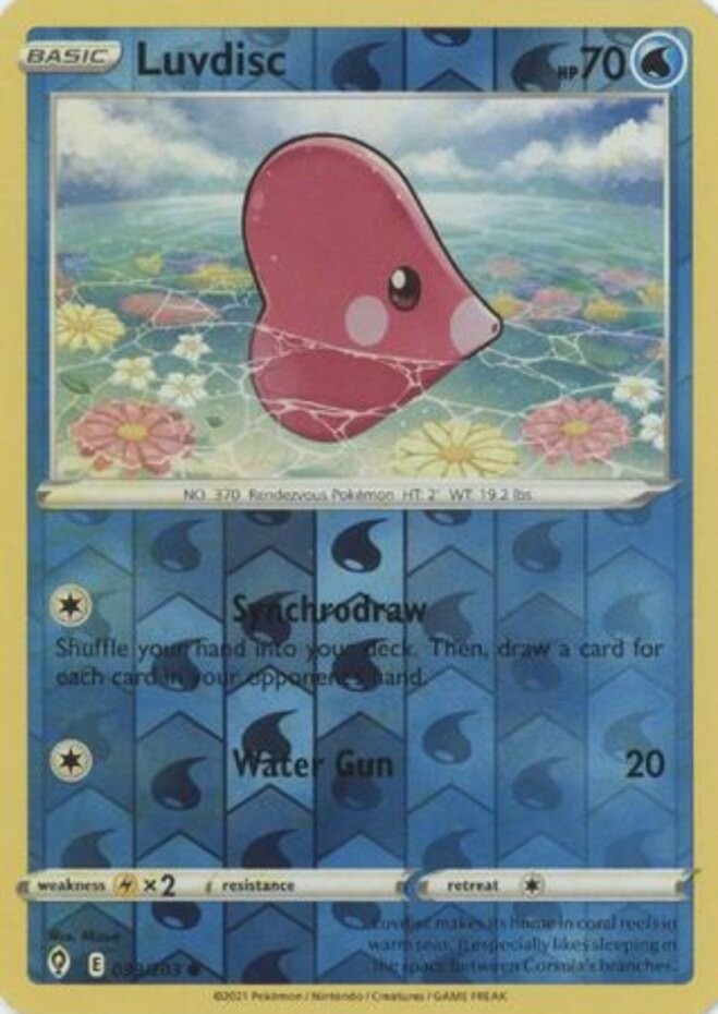 Luvdisc - 039/203 - Common - Reverse Holo (Lp) Evolving Skies - Water Pokémon