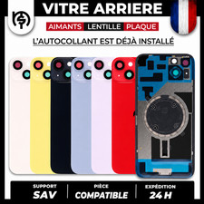 VITRE ARRIERE POUR IPHONE 14 15 16 17 PRO MAX PLUS + LOGO AIMANTS PLAQUE