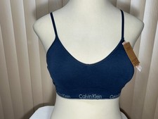 Calvin Klein Wireless Bralette XL Modern Seamless Lightly Lined Bra Blue QF7093