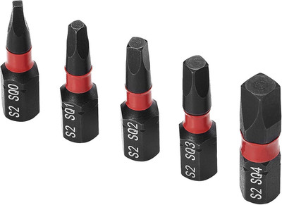 5PCS Robertson Square Drive Bits, Premium S2 Alloy Steel Drill Small