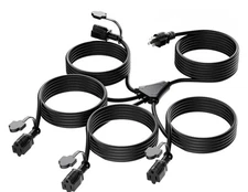Kasonic 1 to 4 Splitter Extension Cord with 31FT Combined Length, 16AWG/1625W