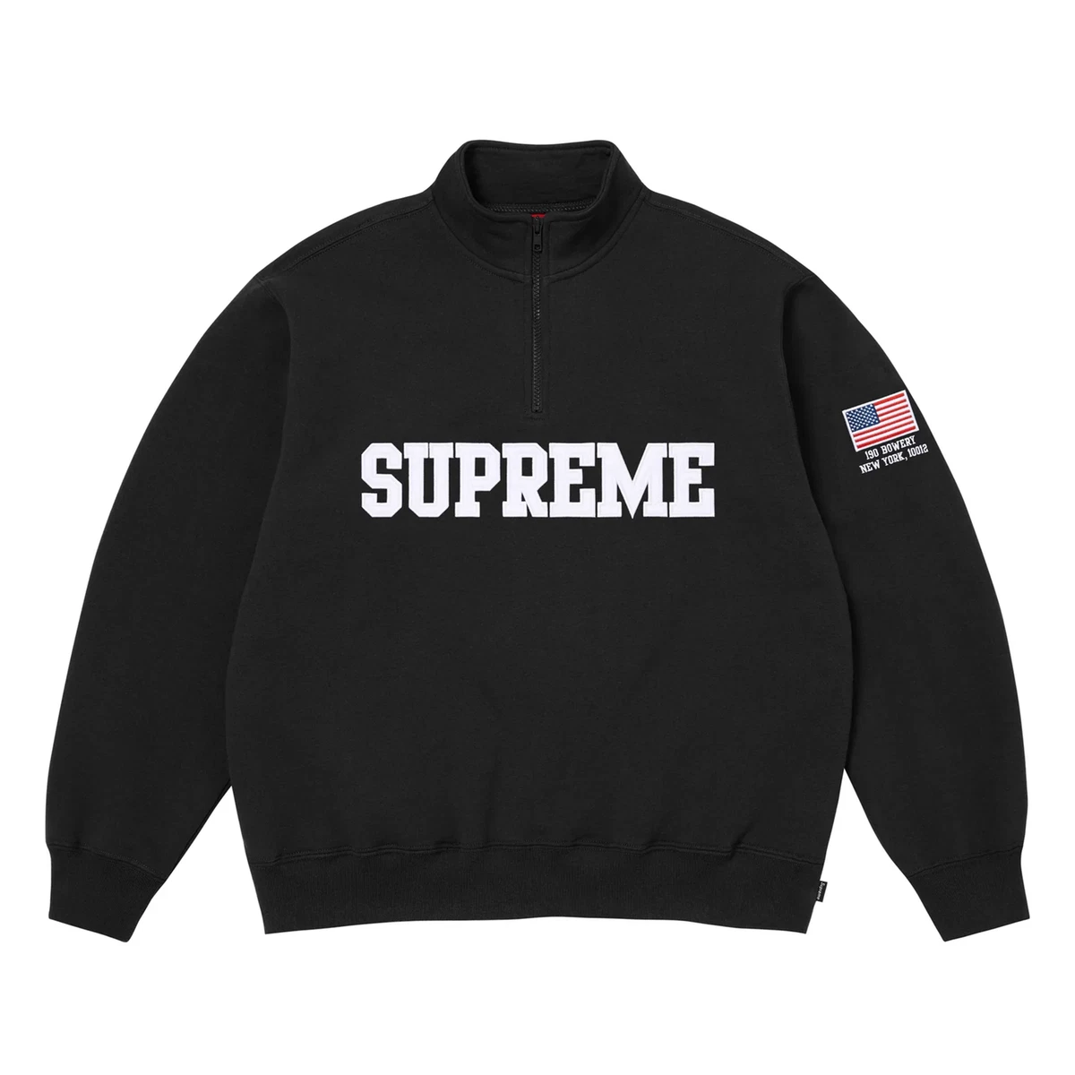 Supreme Shop Flag Half Zip Pullover Black New York | eBay
