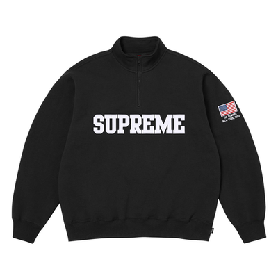 Supreme Shop Flag Half Zip Pullover Black New York | eBay