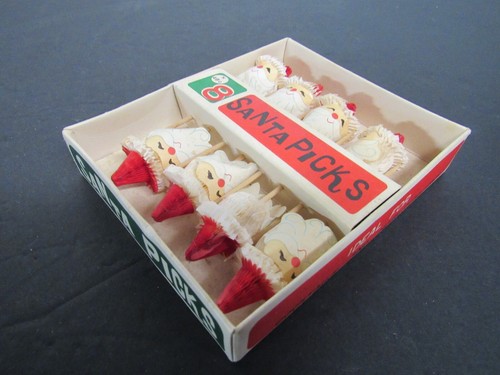 Vintage Capri Weihnachtsmann Akkordeon Plissee Cocktail Cupcake Plektren - 1967 - 8 Stck. - Bild 7 von 7