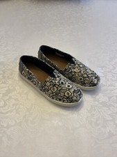 Toms Alpargata Slip On Loafers Youth Size 4 Blue Floral