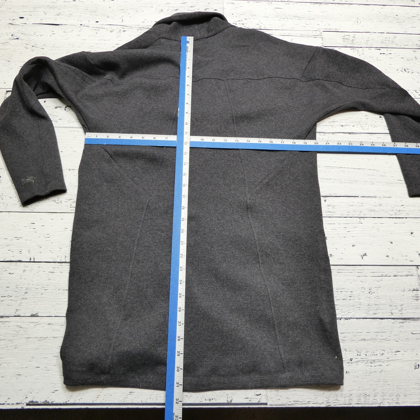 ARC'TERYX Arcteryx Cardigan Maglione Donna Piccolo Grigio Poliestere Lungo Scialle Tasche Logo