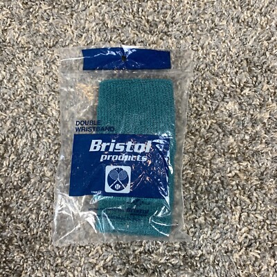 New In Package Vintage Bristol Products Tennis Double Wristband Teal Made In USA