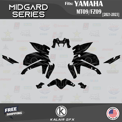 Graphics Kit for YAMAHA MT-09 and FZ-09 (2021-2023) Midgard - SMOKE