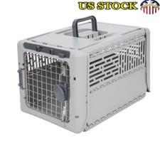 Collapsible Plastic Dog Kennel Portable Travel Crate Small Pets Indoor Outdoor