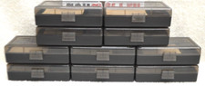 10 x BERRY'S PLASTIC AMMO BOX, SMOKE/BLACK 50 Round 9MM / 380 - FREE S/H