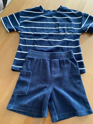 TCM  Kinder Frottee Set blau kurzarm 110/116 weich