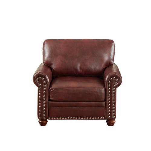 Classic Faux Leather Sofa Upholstered Couch with Nailhead Trim Removable Cushion - Picture 103 of 206