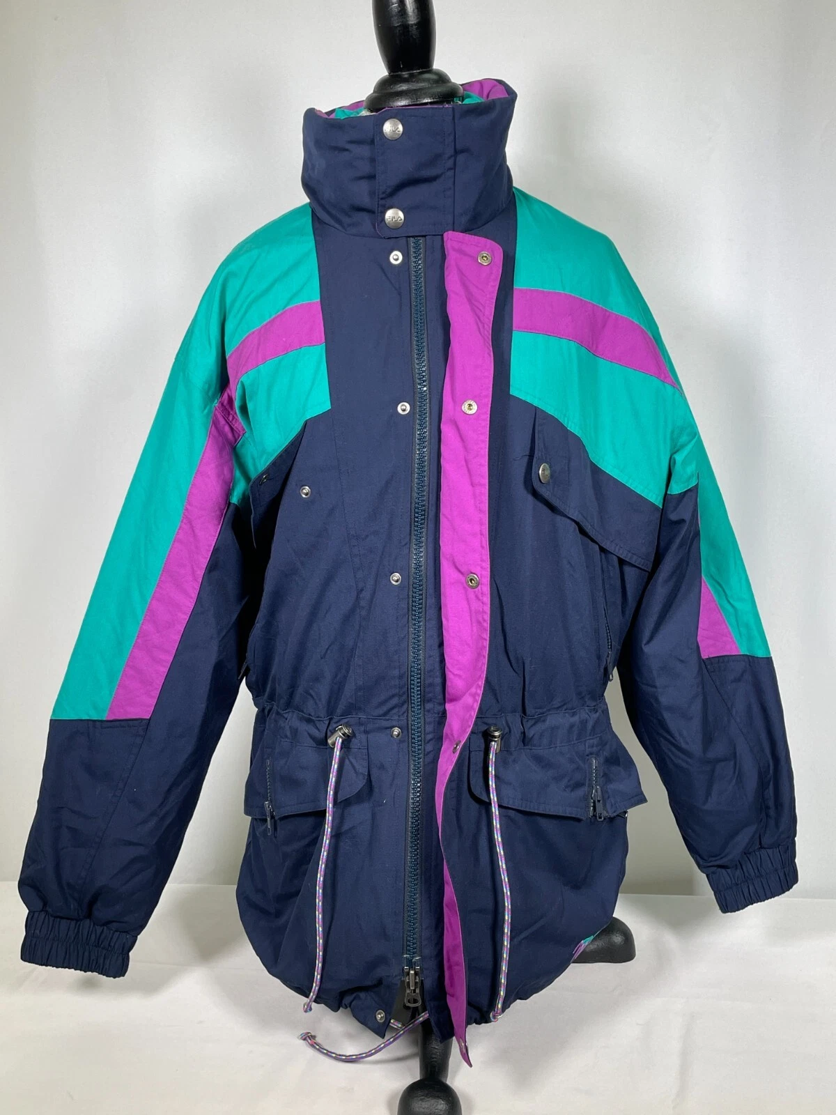 VTG FILA Magic Line Ski italia Retro 80s Blue Ski Snow Jacket Women's 38