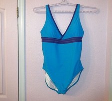 Speedo One Piece Swimsuit Women Size 18 Sculpture Crystalshine UPF Turquoise NEW