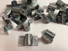 12mm Pipe Hose Clip Single Steel Full Saddle BZP 21mm Wide 40mm Long Multi Qty