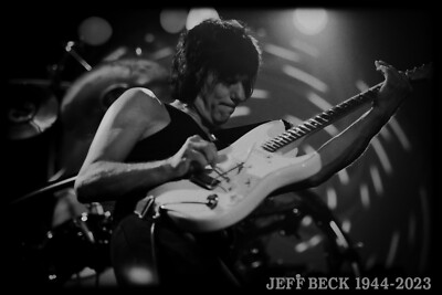 Jeff Beck Rock Guitarist Tribute Poster Print 36'' x 24'' B&W Giclee POD