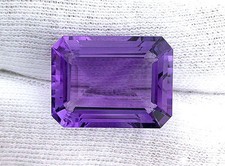19.38 Carat 20x15 AAA Emerald Cut Natural Brazilian Rich Amethyst Gem Gemstone