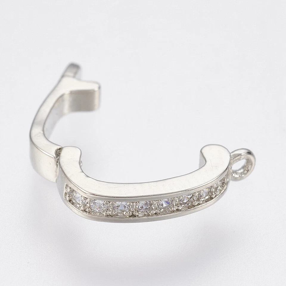 5x Fold Over Buckle Clasps Pendant Charms Bails for Jewelry Making Accessories - Image 2 of 2