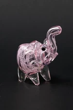 3" Collectible Pink Elephant TOBACCO Glass Hand Smoking Pipe - Fast Shipping