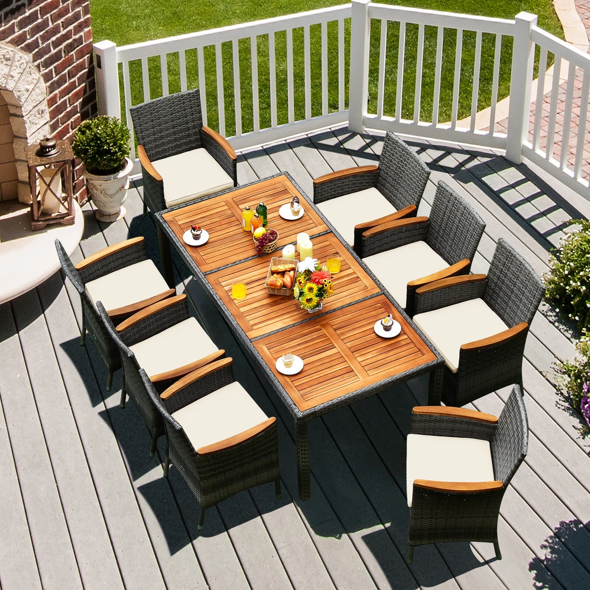 Acacia wood dining set outdoor outlet