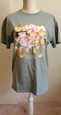 Strawberry Shortcake and Friends Soft Sage Green T-shirt Tee Top Size Medium NEW
